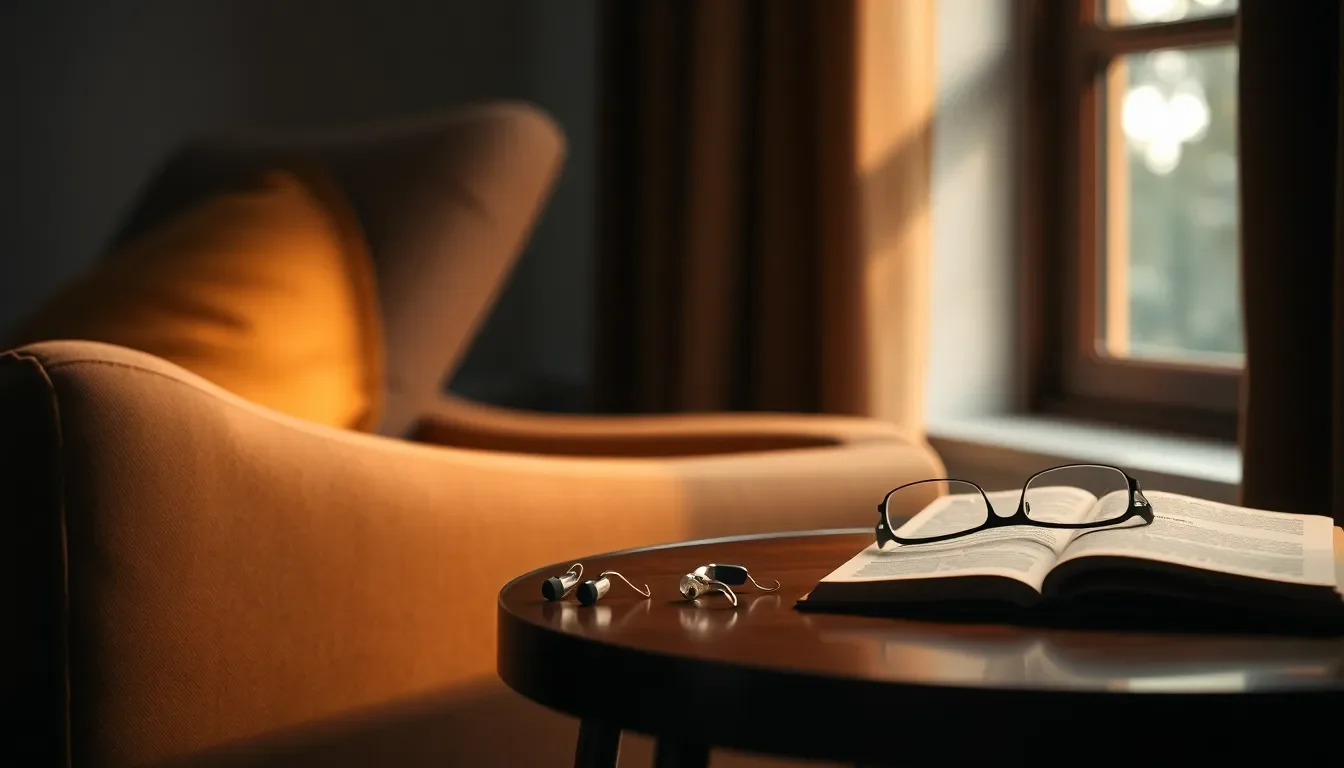 보청기를 착용한 어르신이 미소 짓는 모습