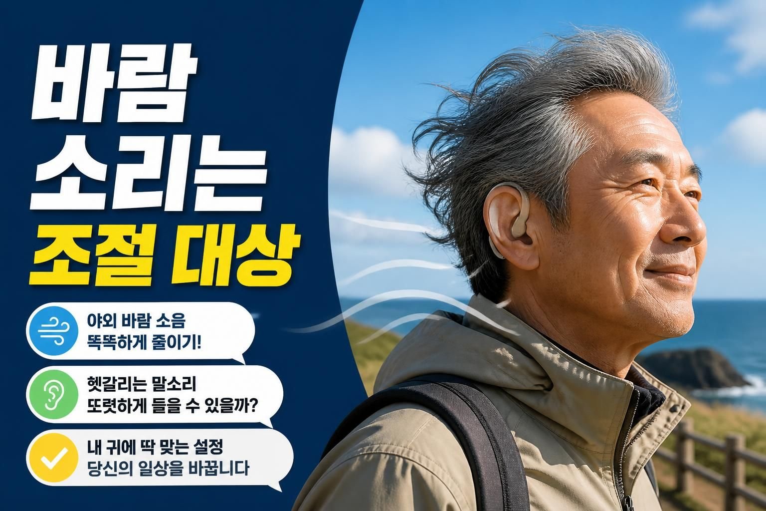 광주 보청기 야외에서 바람 소리만 크게 들린다면, 줄이는 방법은