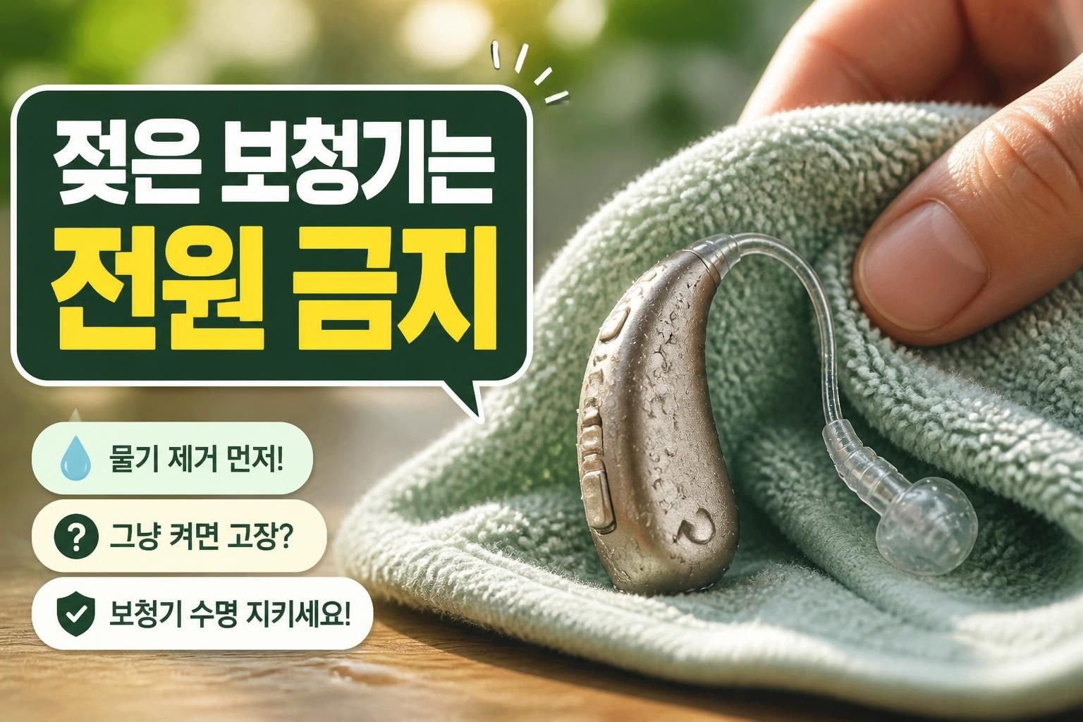 보청기 물에 빠졌을 때, 전원부터 켜면 안 되는 이유와 대처 순서