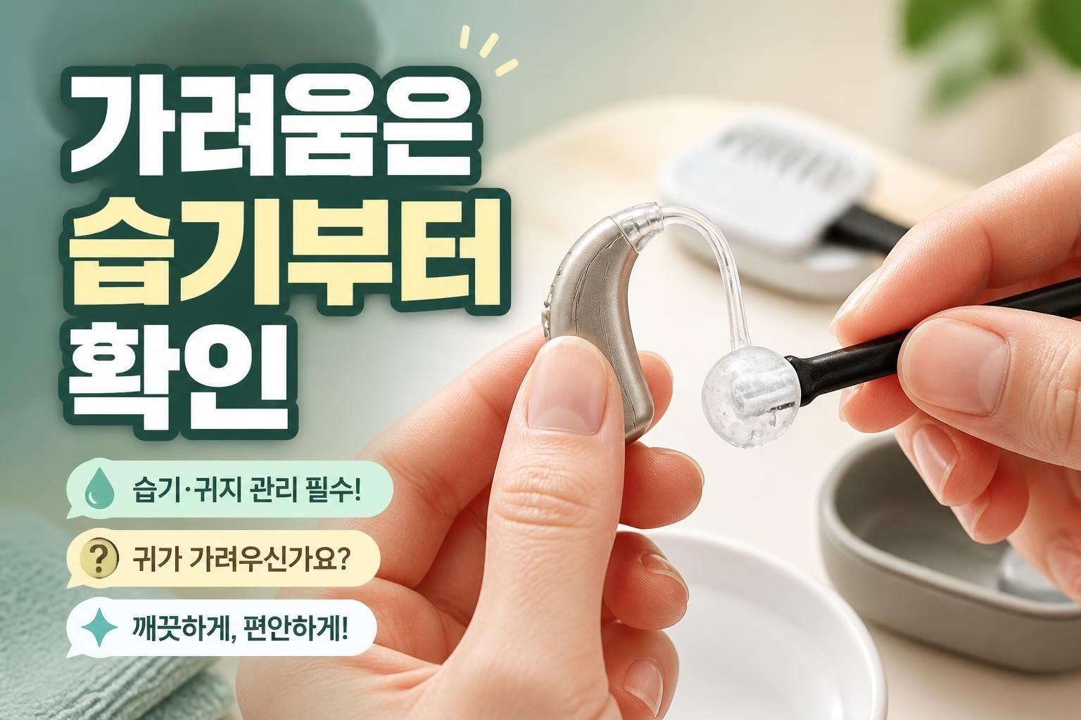 보청기 귀 가려움이 반복된다면, 이어팁과 귓속 습기부터 살펴야 합니다