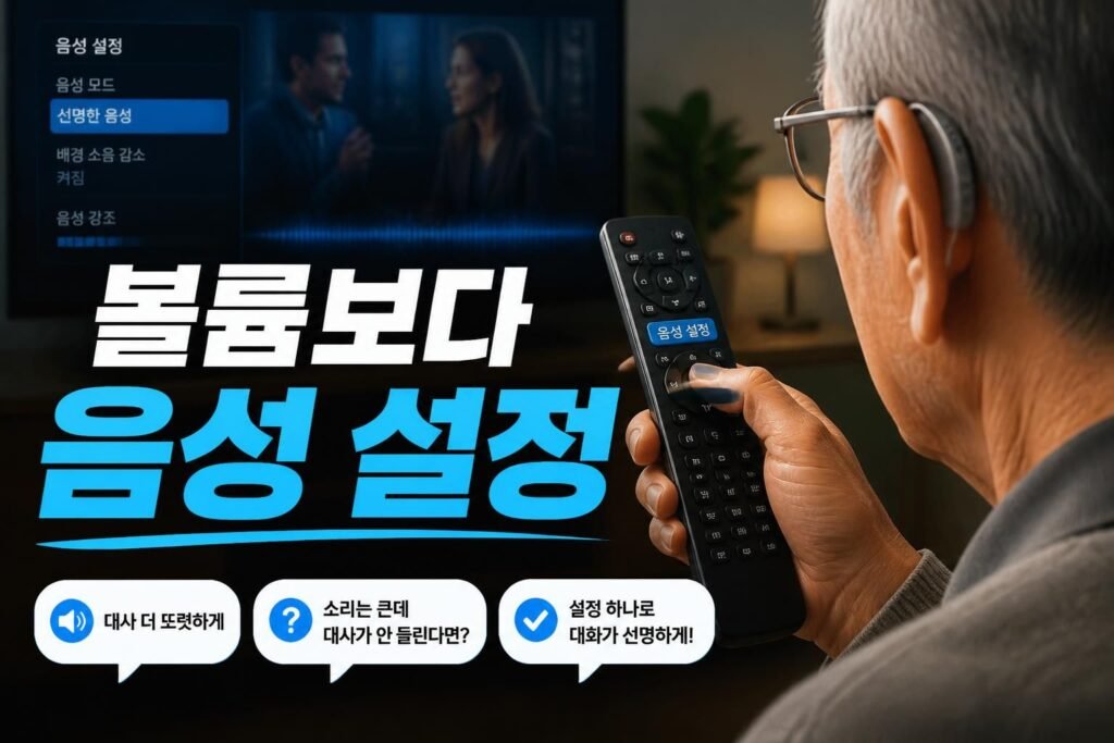보청기 텔레비전 소리가 또렷하지 않을 때, 볼륨보다 먼저 조절할 부분